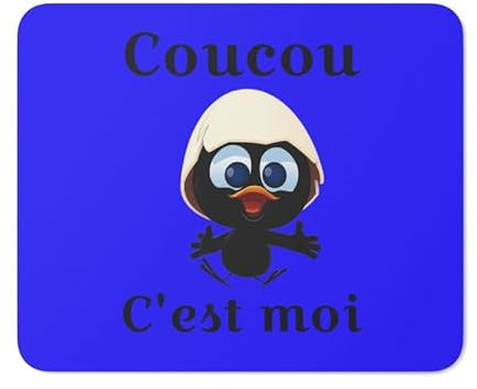 Teecustom Tapis de Souris Calimero Coucou C'est Moi 22x18 cm antidérapant 2mm Idée Cadeau
