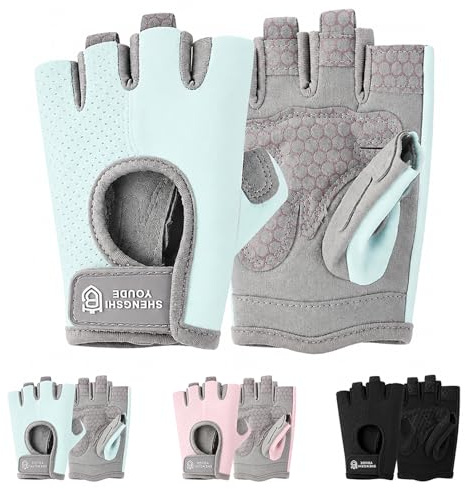 Gants De Sport pour Enfants 9-13 Ans, Gants de Vélo sans Doigts, Bleu, M