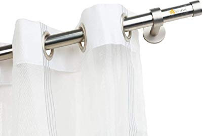 InCasa Gardinenstange Ø 28 mm ohne Ringe, Länge: 260 cm, gebürsteter Edelstahl – komplett