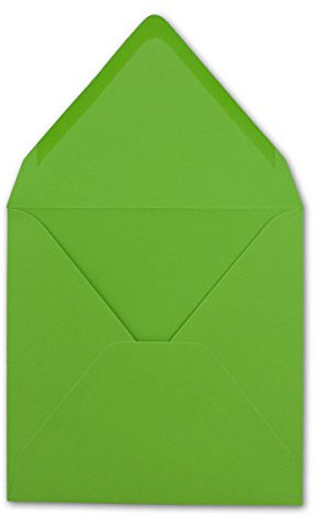 25 Quadratische Briefumschläge Hellgrün 15,5 x 15,5 cm - 110 g/m² Nassklebung Post-Umschläge ohne Fenster ideal für Weihnachten Grußkarten Einladungen von Ihrem Glüxx-Agent (5 Stück gratis)