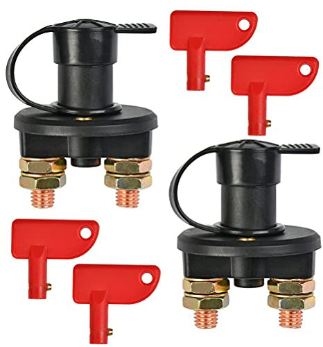 Gebildet 2pcs Isolateur Interrupteur de Batterie,Automobile Coupe-Batterie Isolateur Couper Off Puissance pour Auto Voiture Bateau Camion Véhicules