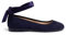Pisamonas Bailarina Cintas Raso Cierre Pulsera Size 34 Color Azul Oscuro