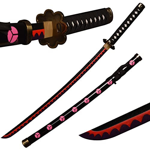 Sword Valley Roronoa Zoro Holzschwert 104cm, Holz Katana, Japanisches Anime Cosplay Schwert-Kitetsu/Shisui/Wado Ichimonji/Yama Enma/Death Surgeon Trafalgar Law Schwert (Shisui)