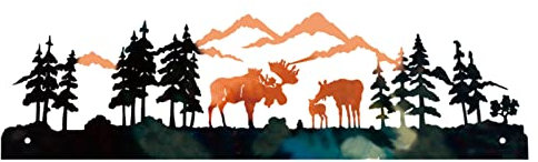FONDUO Metall Hirsch Wandkunst Dekor, Hirsch Wandskulptur Wanddeko Aus Metall, Retro Wald Jagd Berg Dekorationen, Wandschmuck Hirsch Für Wohnzimmer Flur Schlafzimmer Büro (Mehrfarbig)