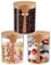 3 Pcs Glass Jars with Airtight Lid and Spoon, Overnight Oats Containers with Bamboo Lids, Glass Food Storage Canisters Yogurt Containers for Coffee Beans, Tea, Nuts, Candy, (20 Oz/600Ml)
