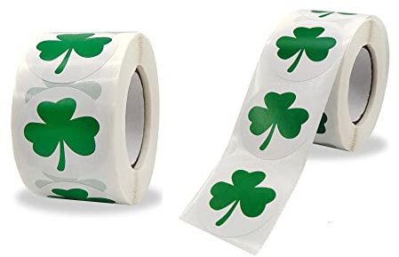 Naisfei 1000 Kleeblatt-Aufkleber,3.8cm Kleeblatt Glücksbringer Aufkleber grün Geburtstag Hochzeit Glück Sticker Glücksklee, Partyartikel Dekorationen