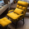 BradOc Fauteuil d'aile avec Tabouret Fauteuil inclinable avec Repose-Pieds Fauteuil pour Salon, Fauteuil TV avec Fonction inclinable, Fauteuil TV Chaise de Lecture pour Chambre, Salon,Jaune