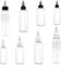 KVBUCC 8-pack 30/60/100/120ml Graduated Bottles With Pointed Mouth, Squeeze Bottle Applicator, With Cap, Transparent Graduated Bottles, Suitable For Hair Dye, Hair Care Oil