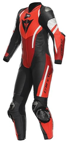 Dainese Misano 3 D-Air perforé 1 pièce dames Combinaison en cuir de moto, schwarz/weiß/rot, 42