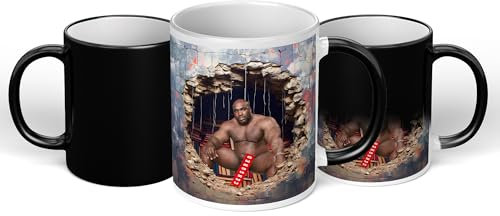 Print Maniacs Barry Wood Sitting On Bed 3D Bookshelf Meme Mug - Hilarious Rude Mug with Heat-Reveal Message - Ideal for Secret Santa Novelty Gag Gift for a Good Laugh in The Office!