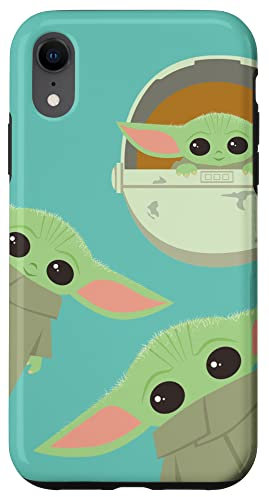 Hülle für iPhone XR Star Wars The Mandalorian Grogu Triple Threat Blaugrün