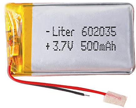 Batterie 602035 LiPo 3.7V 500mAh 1.85Wh 1S 5C Liter Energy Battery pour l'électronique Rechargeable Téléphone Portable Smartwatch GPS - Ne Convient Pas à la Radiocommande 37x20x6mm (500mAh|602035)