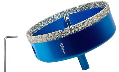 Teronbeta Scie Cloche Diamantée 100mm avec Foret Guidage de Centrage, Professionnelle Foret Diamanté Brasé pour Carrelage, Porcelaine, Verre, Marbre et Céramique