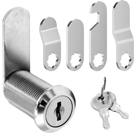 16mm Security Mailbox Lock, Letter Post Box Lock with 2 Alike Keys and 4 Locking Plates, Cabinet Drawer Cam Lock for Mailboxes, Locker, Toolboxe, Dresser Lock