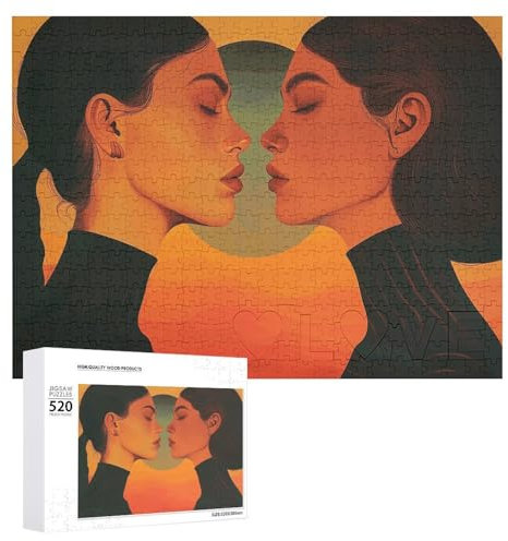 Holzpuzzle mit warmen Farben, personalisierbar, 520 Teile, individuelles Puzzle, Bildpuzzle, Hochzeitspuzzle für Erwachsene, Geburtstage, Muttertag