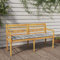 LAPOOH Batavia-Bank mit Kissen, Gartenbank, Bank Garten, Sitzbank Garten, Gartenmöbel, Parkbank, Sitzbank Outdoor Wetterfest, Außenbank, Grau Karomuster 150 cm Massivholz Teak