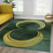Teppich Teppich Schlafraum Grün und Gold bedruckter rechteckiger Wohnzimmer Teppich Moderne goldene Linien Teppich aus Vliesstoff Teppich esszimmer waschbare Teppich 60 x 110 cm