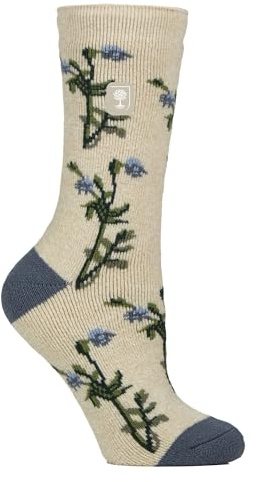 HEAT HOLDERS - Ladies Lite Floral Fleece Lined Thermal Socks