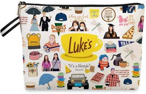 Trousse de toilette Gilmore Girls - Cadeau pour les fans, Luker's Dinner - Cadeau inspiré, dragonne incluse - Trousse de voyage et quotidienne - Multicolore