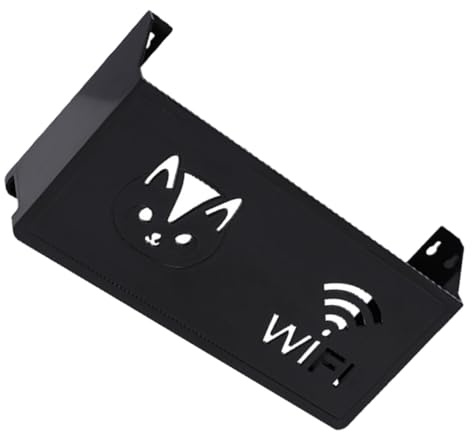 Ciieeo Wall-mount Router Storage Box for Wifi Router and Tv Box, Black Wall-mounted Organizer No-drill Installation, Compact Space-saving Holder for Home and Office Electronics