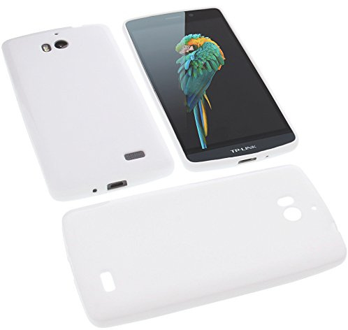 foto-kontor Tasche kompatibel mit TP-Link Neffos C5 Max Gummi Hülle TPU Schutz Handytasche weiß
