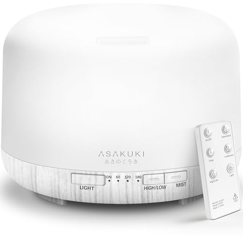 ASAKUKI Essential Oil Diffuser for Home, 500ML Aromatherapy Humidifier