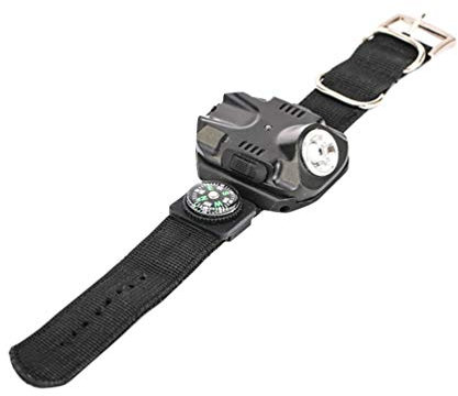 Hemobllo Led Taschenlampe Wristlight Armbanduhr Taschenlampe Uhr Mit Led-Taschenlampe Handgelenk Led-licht Outdoor-sportuhr Uhrenarmband Taschenlampe Betrachten Kompass Blendung