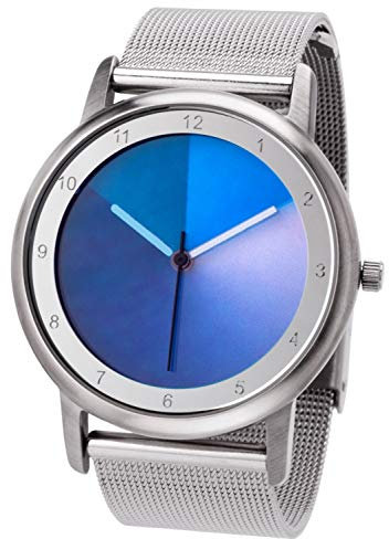 Rainbow Watch Unisex Uhr Quarz Avantgardia Blues mit Edelstahl Clip Armband Milanese