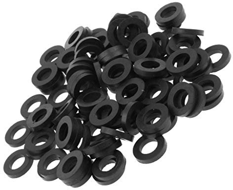 SDENSHI 100x Schwarz Silikon Flachdichtung Dichtscheibe Spacer 1/23/4 O Ring Dichtungen - Schwarz halben Zoll