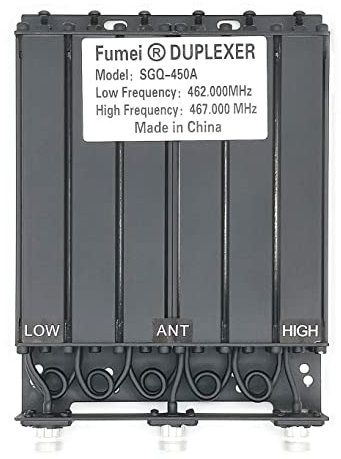 Fumei UHF 400-470MHz 30W Duplexer for Radio Repeater with Preset Low Frequency 462MHz & High Frequency 467MHz & N Female connectors