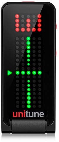 TC Electronic UNITUNE CLIP NOIR Headline Black Clip-On Tuner with Strobe and Chromatic Modes and 108 LED Matrix Display for Uncompromised Tuning Quality