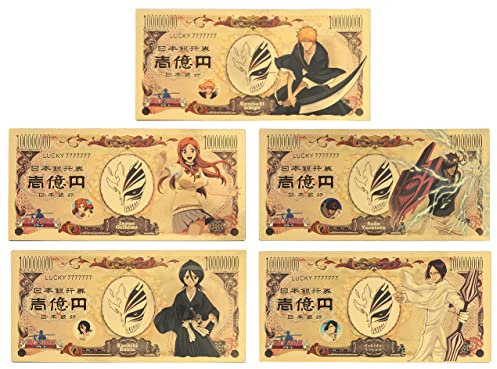 YJacuing Anime Ichigo Lesezeichen mit Goldbeschichtung, limitierte Auflage, Sammlerstück, 5 Stück