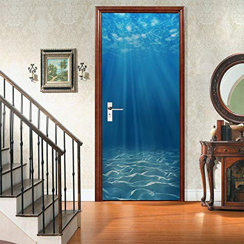 3D Türtapete Selbstklebend Türaufkleber - Unterwasser - Tür Poster PREMIUM PVC Wasserfest Wandtattoo Für Schlafzimmer Wohnzimmer Tür Dekoration Tapete 77 x 200 cm