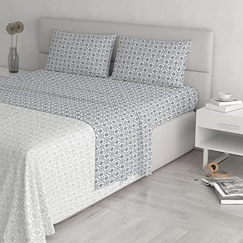 Italian Bed Linen Bettwäsche -Set Baumwolle Athena, Doppelte, Dora FUMO