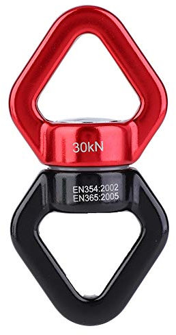 Yuecoom 30KN Swing Swivel, Swing Spinner, Carabiner Swivel, Climbing Rope Swivels for Spider Web Tree Swing, Hanging Hammock, Children's Pod Swing(Red-Black)