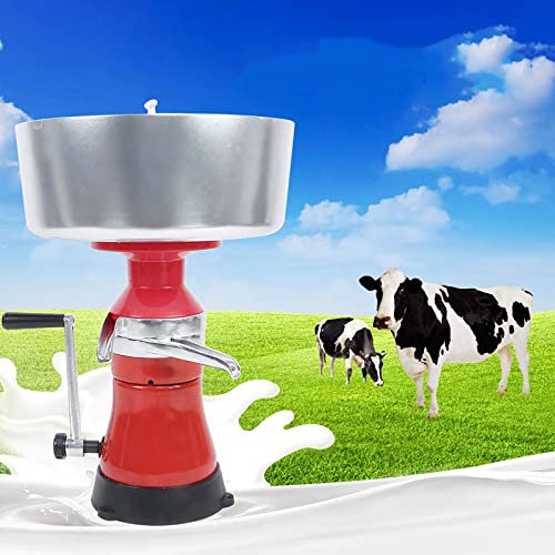 Separador de crema manual Máquina separadora de leche, separador de crema de aleación de aluminio para uso doméstico en granjas lecheras, convirtiendo leche cruda o entera en crema y leche descre