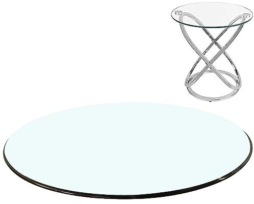 SAGIDAR Vidrio Templado, Superficie Redonda De Mesa De Cristal, Mesa De Cristal Templado para Exterior, Mesa Redonda De Vidrio Templado Transparente, 40CM 60CM 70CM 80CM 90CM