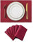 6 Stück 48cmx33cm Tischset aus Leinen,Stoff Platzset Untersetzer Hitzebeständige Waschbar rutschfest Tischuntersetzer Placemat Platzdeckchen für Tischdekoration Küche Restaurant,Weinrot