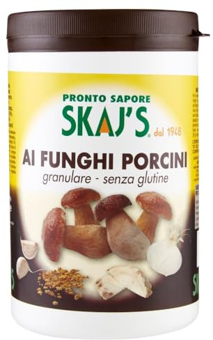 Preparato granulare per brodo e condimento gusto funghi porcini, senza glutine, con glutammato, senza conservanti, pochi grassi 500g. 3 Pz