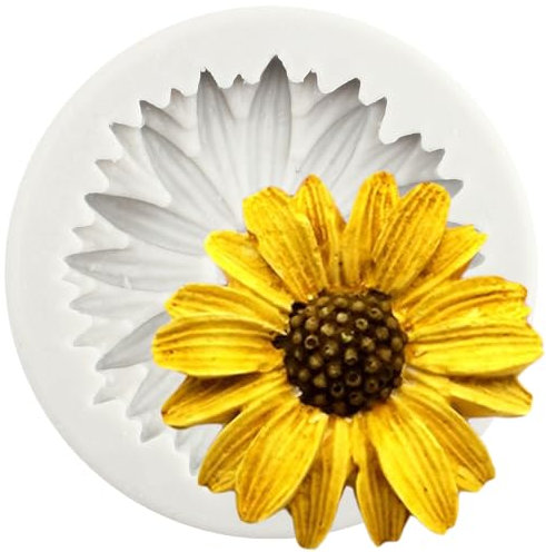 MINFEIDMS Stampi in silicone a forma di girasole e girasole, per decorazioni di torte di zucchero, cupcake, pasta di gomma, caramelle, argilla polimerica