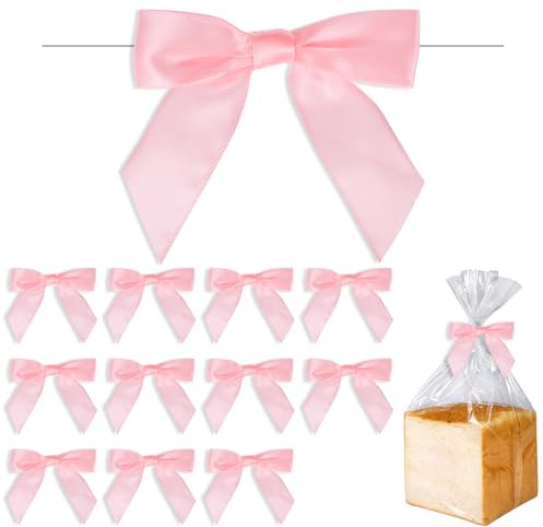 Nogeqi 50 Stück Rosa Schleifen Geschenk Deko, Rosa Schleife Kleine Schleifen Zum Basteln, Dekoschleifen Geschenkschleife Satinschleifen Für Hochzeit Geburtstag Weihnachten Geschenverpackung