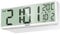 XREXS Horloge Murale Numérique de 14,5 Pouces - Heure - Calendrier - Température - Fonction DST - Fonctionnement à Piles - pour Chambre à Coucher, Salon, Salle de Classe, Bureau (Blanc)