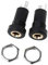 YiNLuax 2X 3 5-mm Klinkenbuchse 3-polig Schwarz Stereo Lötplattenmontage Golden Mit Muttern