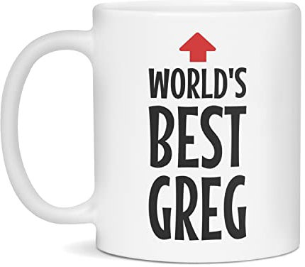 DPgUfPV Tasse mit Aufschrift World's Best Greg Ever, 325 ml, Weiß