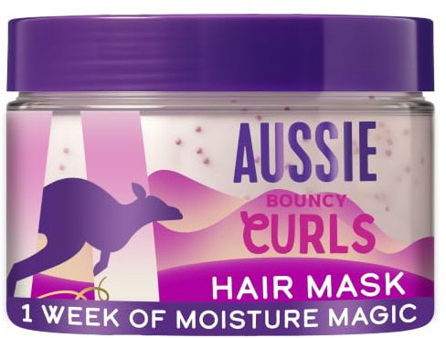 Aussie Bouncy Curls 2in1 Butter Hair Mask 500ml Both Pre & Post Shampoo | For all Wavy, Curly & Coily Hair.With 48H of Frizz Protection.With Moisture-Boost Pearls. Silicone-Free, Vegan & Cruelty Free