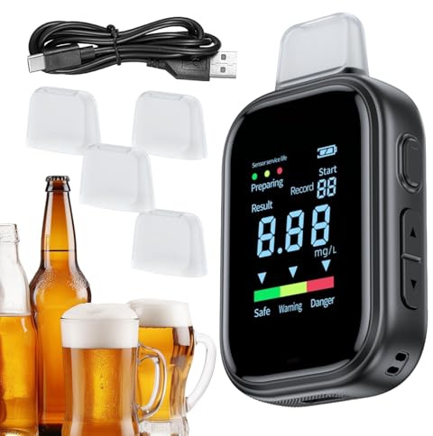Tester di alcol nel sangue, alcolizzato digitale, macchina per test alcolici per controllo di sicurezza personale, materiale sensore avanzato con display LCD e lettura di risposta rapida, dispositivo