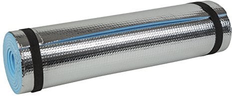 Idena 38193 - Isomatte mit Aluminiumbeschichtung, ca. 50 x 180 cm, ca. 7 mm dick, wärmeisolierend, kompakt und leicht, ideal für Yoga, Sport, Camping, Festivals oder am Strand