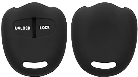 kwmobile Key Cover Compatible with Mitsubishi 2 Button Car Key - Soft Silicone Car Fob Holder Protector Case - Black