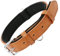 Grand Line Collier de Chien Ajustable Coussin Moelleux Cuir Rembourré avec Perforatrice 3 Couleur 4 Tailles, Marron(L)