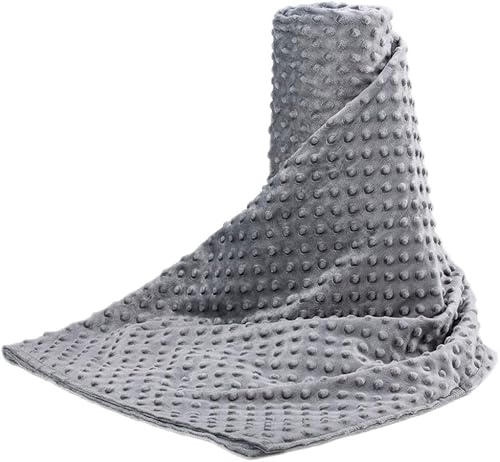 Acdyion Gewichtsdecken, Abnehmbarer Bettbezug für Erwachsene, Queen-Size-Größe (152,4 x 203,2 cm), schwere Decke, weicher und bequemer Minky mit 12 Bändern, maschinenwaschbar, weicher gewichteter